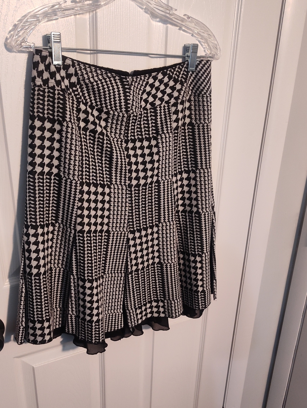 Sunny Leigh Black and White Geo-Patterned Circle Skirt